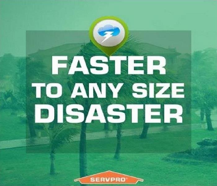 Image shows "Faster to Any Sized Disaster" Clip Art