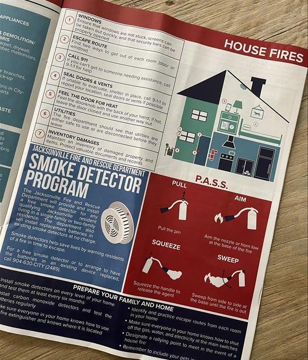 Image shows Jacksonville Fire Safety Tips 'Near Me' in local magazine.